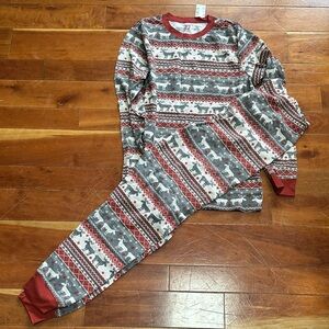 The Children's Place Red and Gray Patterned Pajama Set